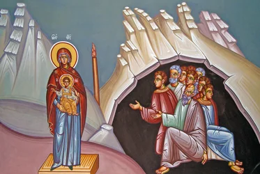 Vægmaleri af Madonnaen og Barnet, Kykkos Kloster, Cypern